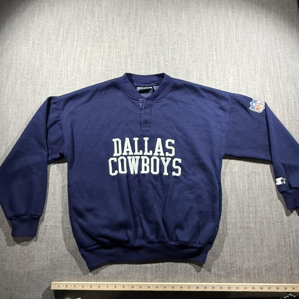 Vintage Dallas Cowboys Sweatshirt Mens Medium Blue NFL Football Starter 90s